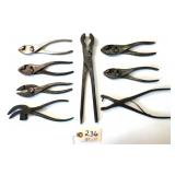 8 pc Lot Pliers Ford, Crescent, Miller Falls,