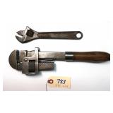 2 pc Lot Diamond Edge wrenches: 8" DE,