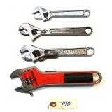 4 pc Lot Crescent style wrench collection: 6"