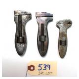 3 pc Lot Made in Germany Pocket Wrenches  3 1/2"&