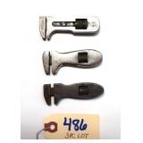 3 pc Lot Pocket Wrenches: Bosch & (2) unmarked 3"