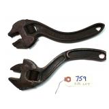 2 pc Lot Adjustable wrenches: 10" Erie & 10"
