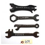 4 pc Lot Baker Ice Machine Co. 6", Walker Bros.