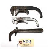 3 pc Lot Schrader Combination Spanner & Wrench,