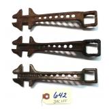 3 pc Lot Buggy Wrenches: Studebaker 7/8, 1322C &