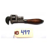 R. R. Rouse pipe wrench with wood handle Pat.