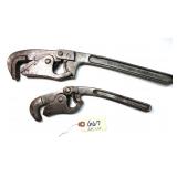 2 pc Lot Bullard self adjust pipe wrench No. 2 &