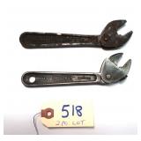 2 pc Lot Cochran "Speednut" self adjusting wrench
