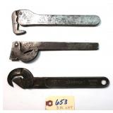 3 pc Lot Self adjust pipe wrenches: Sampson