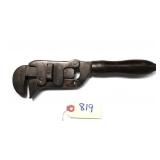 "Uncle Tom" screw adjust pipe wrench with wood