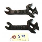 2 pc Lot Hudson G69 M & Block I G69 5 3/4"