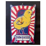 FARM RAISED CHICK ON FEED SACK OPEN ROAD CLOCK -