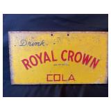 ROYAL CROWN COLA METAL COOLERS FLANGE SIGN -