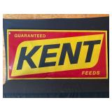 KENT FEEDS METAL EMBOSSED WOOD FRAMED SIGN -