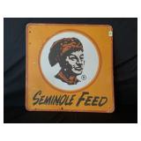 SEMINOLE FEED GREEN BACK METAL EMBOSSED SIGN - 30"