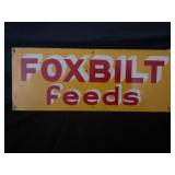 FOXBILT FEEDS GREEN BACK METAL TIN TACKER SIGN -