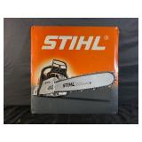 STIHL CHAINSAW EMBOSSED METAL SIGN - 15 1/2" X