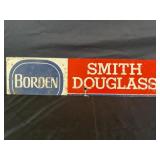BORDEN SMITH DOUGLASS METAL GREEN BACK SIGN -