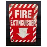 FIRE EXTINGUISHER METAL SIGN - 10" X 7"