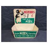 KOOL CIGARETTES METAL STORE COUNTERTOP MATCHBOOK