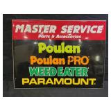 1995 POULAN MASTER SERVICE EMBOSSED METAL SIGN -