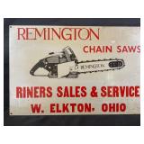 REMINGTON CHAIN SAWS METAL SIGN W. ELKTON OHIO -