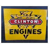 CLINTON ENGINES PAINTED METAL EMBOSSED GREEN BACK