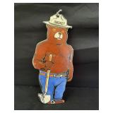 SMOKEY THE BEAR PORCELAIN SIGN - 8" X 3 3/4"