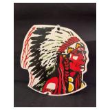 INDIAN CHIEF PORCELAIN SIGN - 6" X 5 1/4"