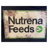 NUTRENA FEEDS CARGILL GREEN BACK METAL SIGN - 18"
