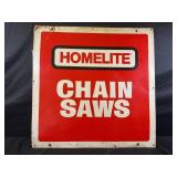HOMELITE CHAIN SAWS DOUBLE SIDED METAL SIGN -