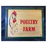 POULTRY FARM DOUBLE SIDED METAL WOOD FRAMED SIGN
