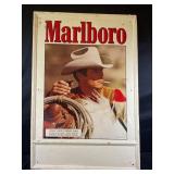 MARLBORO METAL SELF FRAMED EMBOSSED SIGN - 34" X