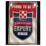 PURINA EXPERT DEALER SELF FRAMED EMBOSSED METAL