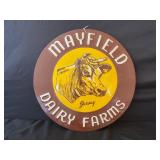 MAYFIELD DAIRY FARMS METAL EMBOSSED 17 3/4" SIGN