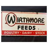 WIRTHMORE FEEDS PORCELAIN DOUBLE SIDED FLANGE SIGN