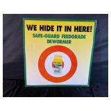 SAFE GUARD DEWORMER METAL EMBOSSED SIGN - 23 3/4"