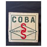 COBA SELECT SIRES METAL EMBOSSED SIGN BY SCIOTO