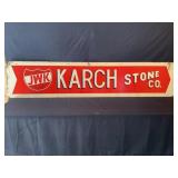 KARCH STONE CO. DOUBLE SIDED HEAVY METAL SIGN -