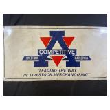 COMPETITIVE LIVESTOCK MARKET MAN METAL SIGN -