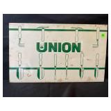 UNION GARDEN TOOLS GREEN BACK EMBOSSED METAL SIGN