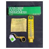 JOHN DEERE VINTAGE PLASTIC OUTDOOR THERMOMETER IN