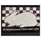 PURINA RABBIT CHOW PORCELAIN SIGN - 12" X 8"