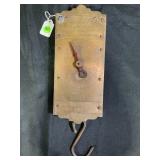 COW CHOW MILK BRASS HANGING SCALE