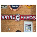 WAYNE FEEDS 3 PIECE PORCELAIN BLACK BACK SIGN -