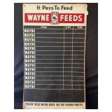 WAYNE FEEDS MASONITE DEALER CHALK PRICE SIGN -