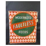 FAULTLESS FEEDS METAL SIGN - 18 1/4" X 15 3/4"