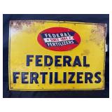FEDERAL FERTILIZERS EMBOSSED METAL SIGN -