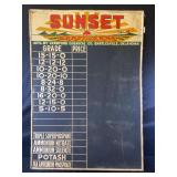 SUNSET BRAND FERTILIZERS GREEN BACK SELF FRAMED