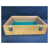 LOCKABLE GLASS TOP DISPLAY CASE - 16" X 12" X 4